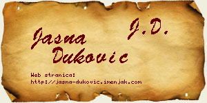 Jasna Duković vizit kartica